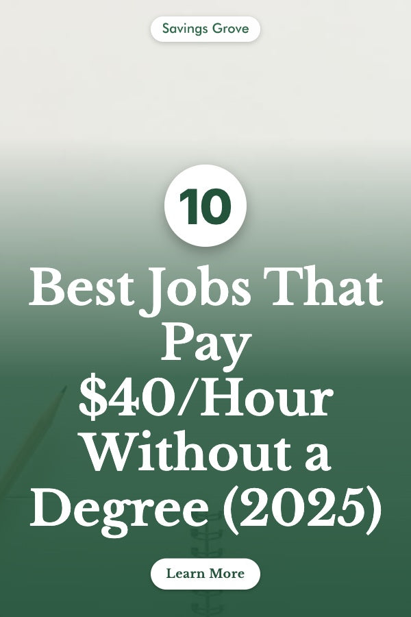 10 Best Jobs That Pay $40/Hour Without a Degree (2025)
